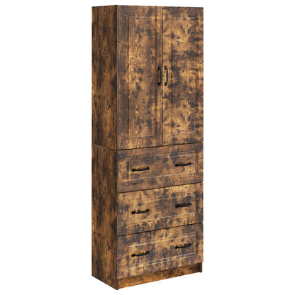 Kastenset 2 pcs Gerookt eiken 66 x 34,5 x 87 cm Bewerkt hout