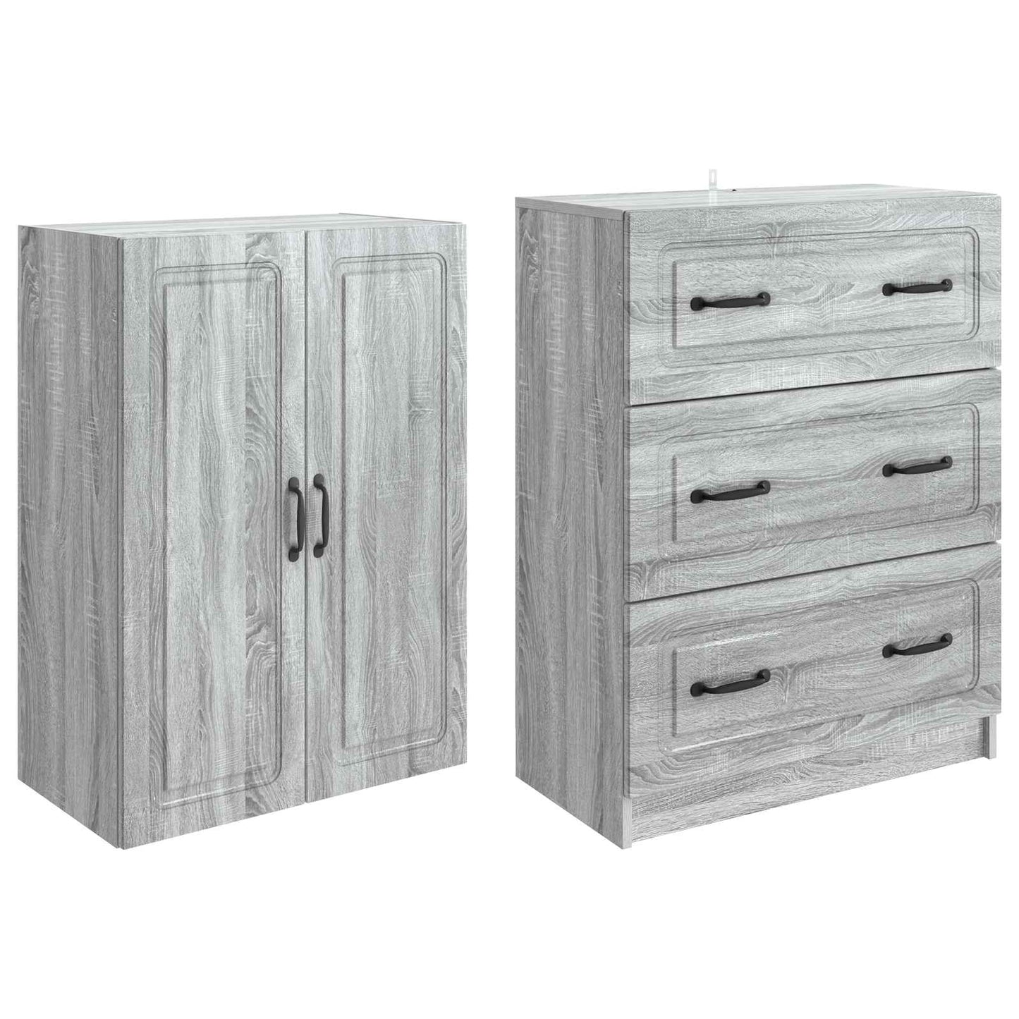 Kastenset 2 pcs Grijs Sonoma 66 x 34,5 x 87 cm Bewerkt hout