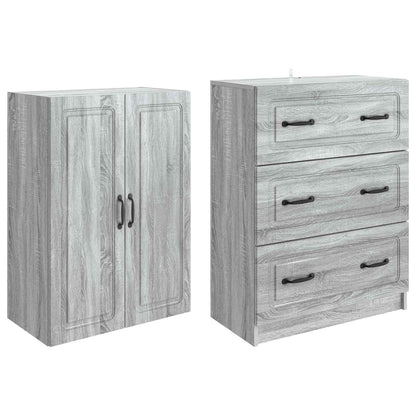 Kastenset 2 pcs Grijs Sonoma 66 x 34,5 x 87 cm Bewerkt hout