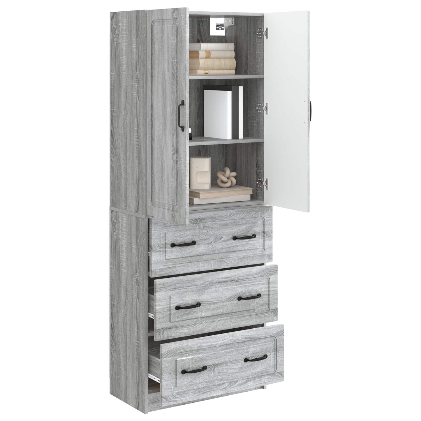 Kastenset 2 pcs Grijs Sonoma 66 x 34,5 x 87 cm Bewerkt hout