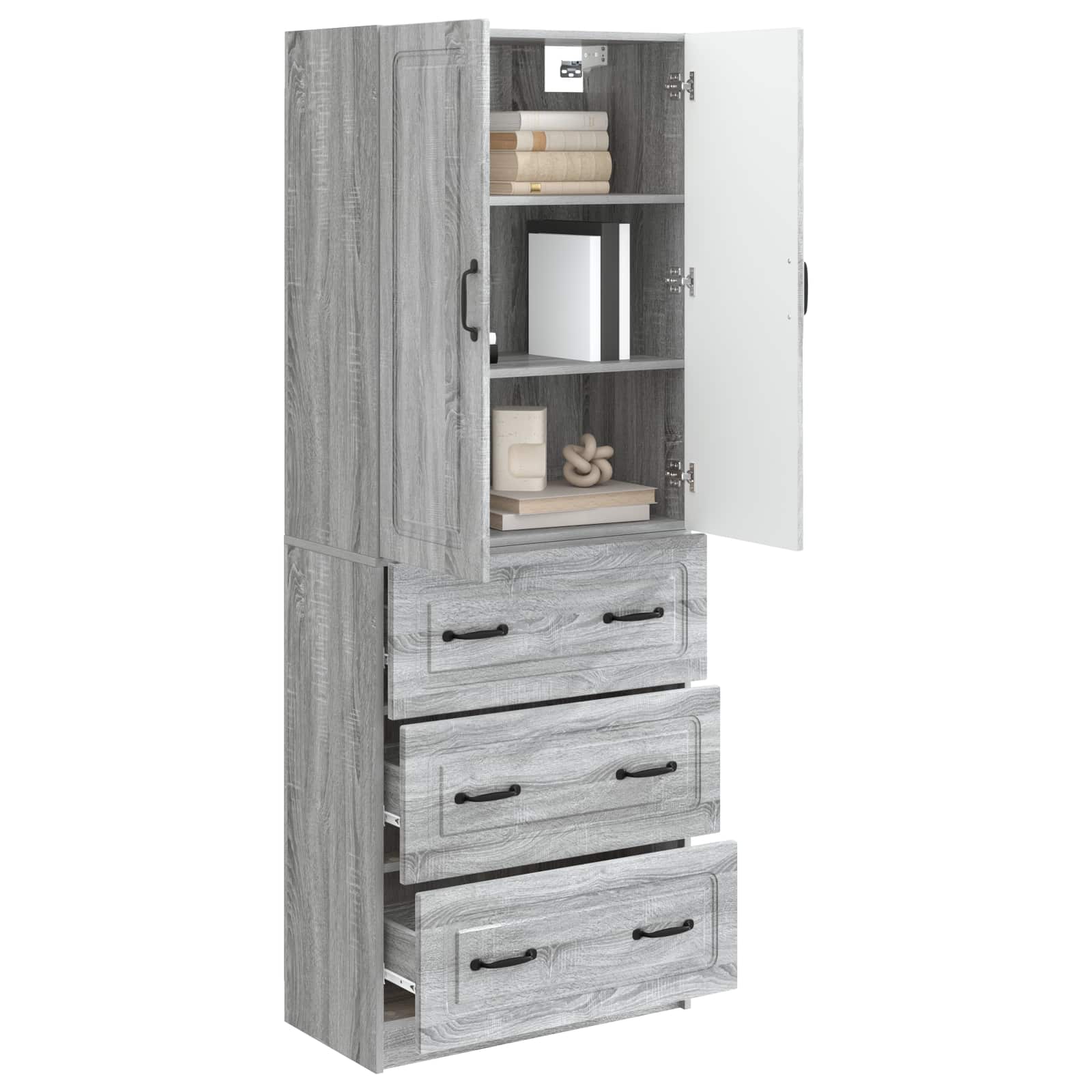 Kastenset 2 pcs Grijs Sonoma 66 x 34,5 x 87 cm Bewerkt hout