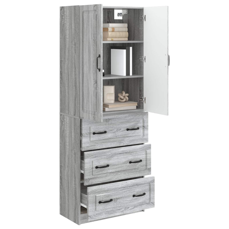 Kastenset 2 pcs Grijs Sonoma 66 x 34,5 x 87 cm Bewerkt hout