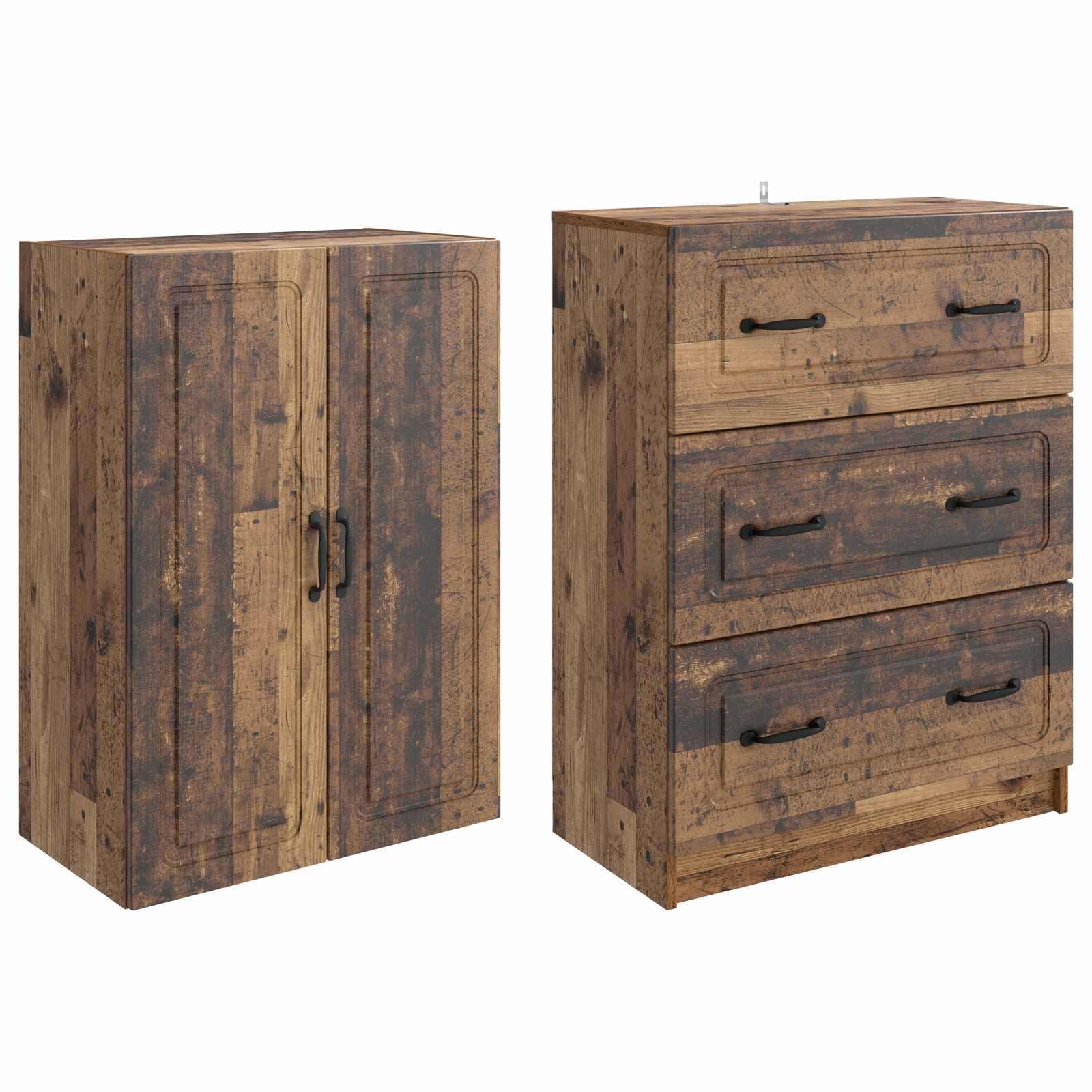 Kastenset 2 pcs Oud hout 66 x 34,5 x 87 cm Bewerkt hout