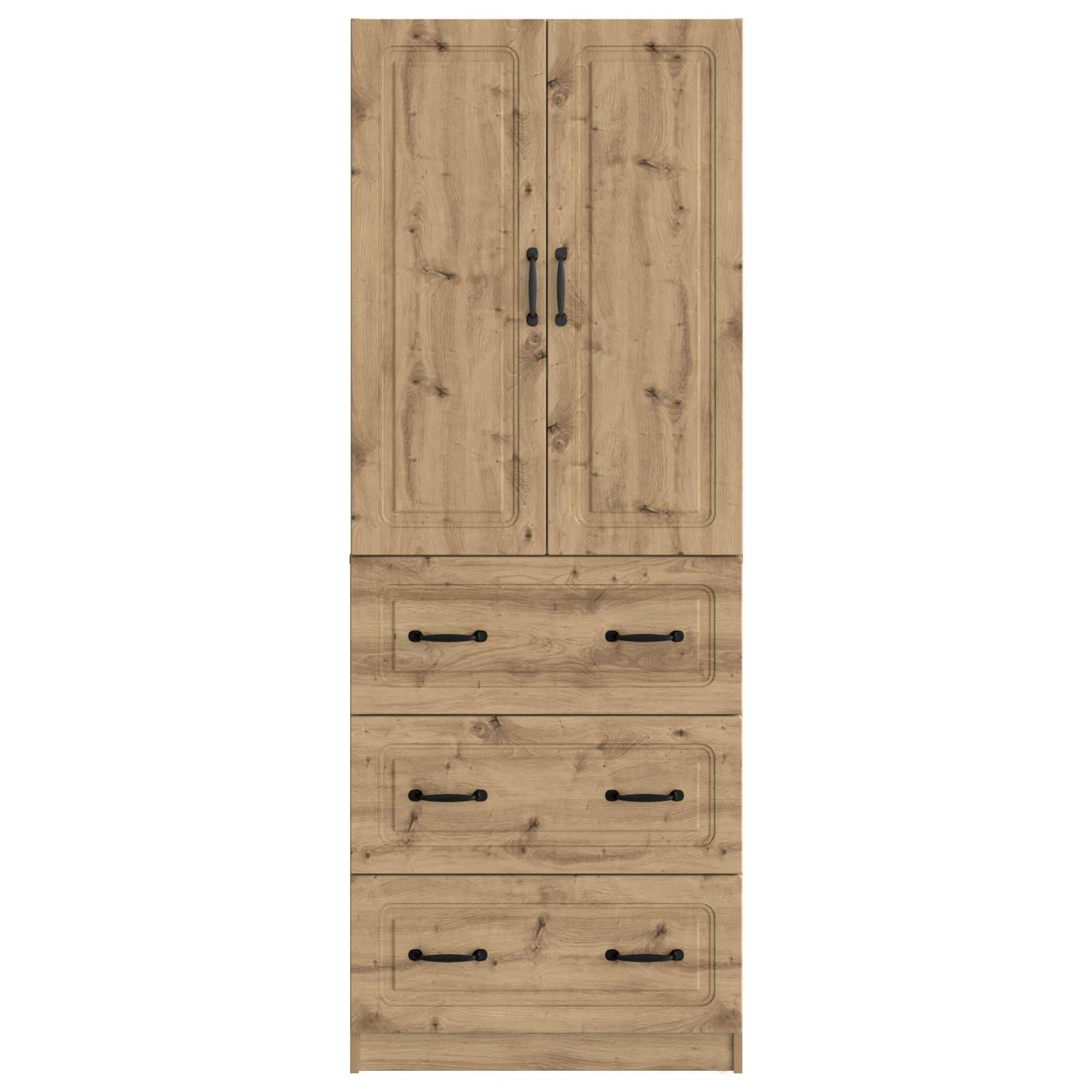 Kastenset 2 pcs Artisanaal eiken 66 x 34,5 x 87 cm Bewerkt hout