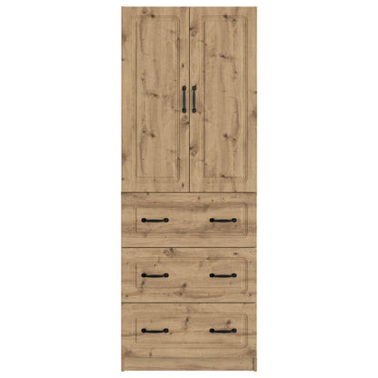 Kastenset 2 pcs Artisanaal eiken 66 x 34,5 x 87 cm Bewerkt hout