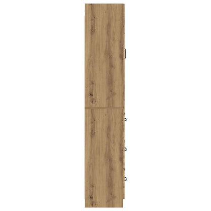 Kastenset 2 pcs Artisanaal eiken 66 x 34,5 x 87 cm Bewerkt hout