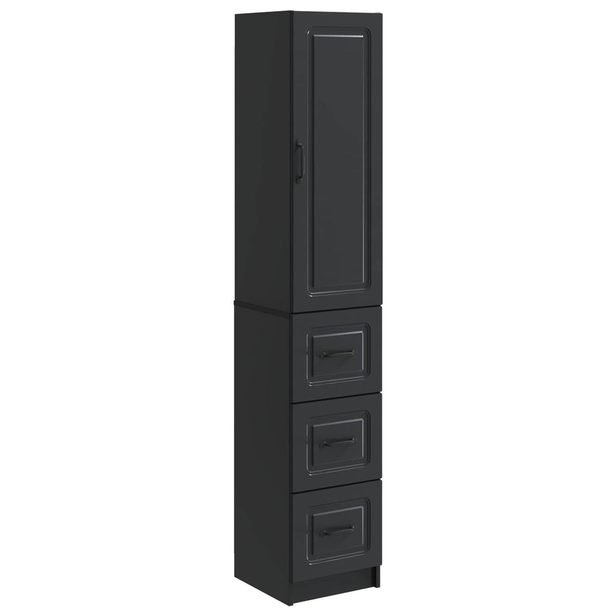 Kastenset 2 pcs Zwart 33 x 34,5 x 87 cm Bewerkt hout