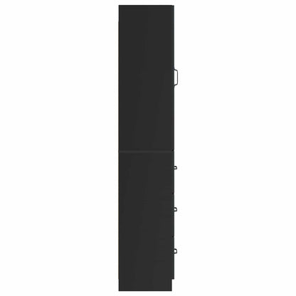 Kastenset 2 pcs Zwart 33 x 34,5 x 87 cm Bewerkt hout