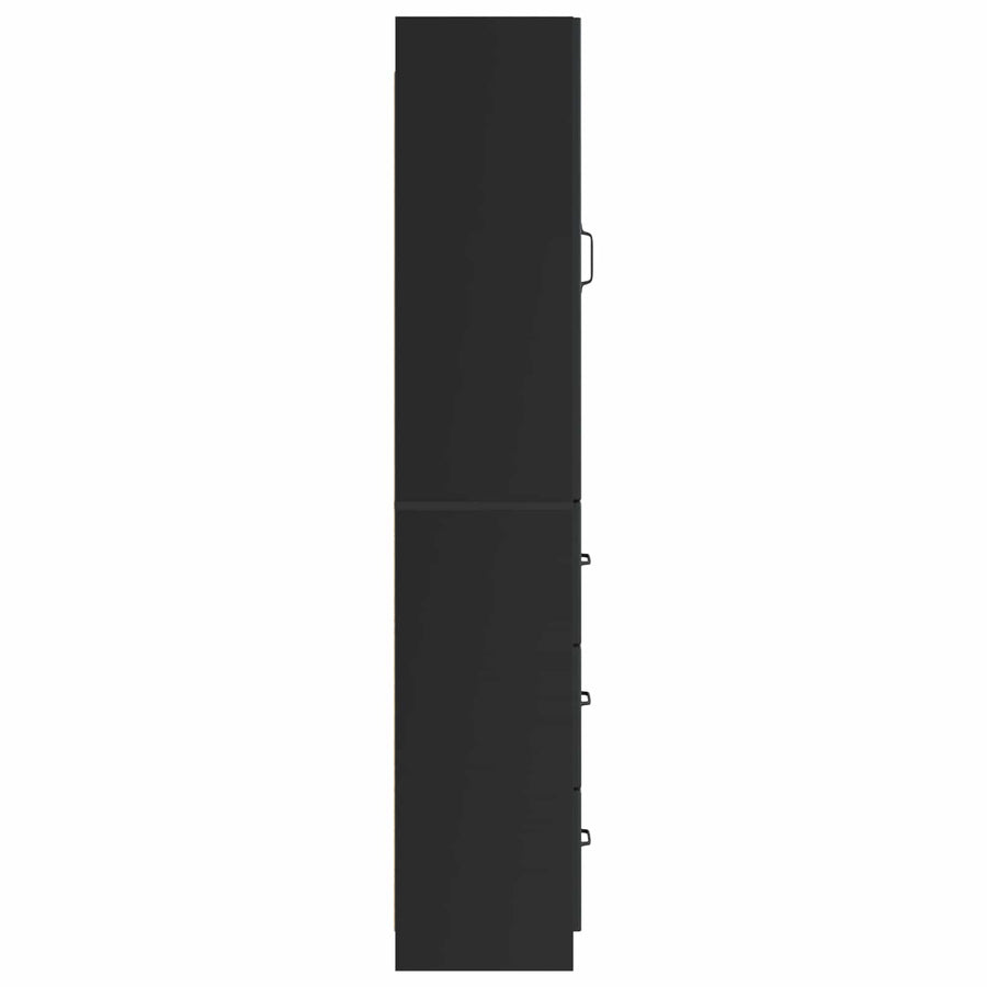 Kastenset 2 pcs Zwart 33 x 34,5 x 87 cm Bewerkt hout