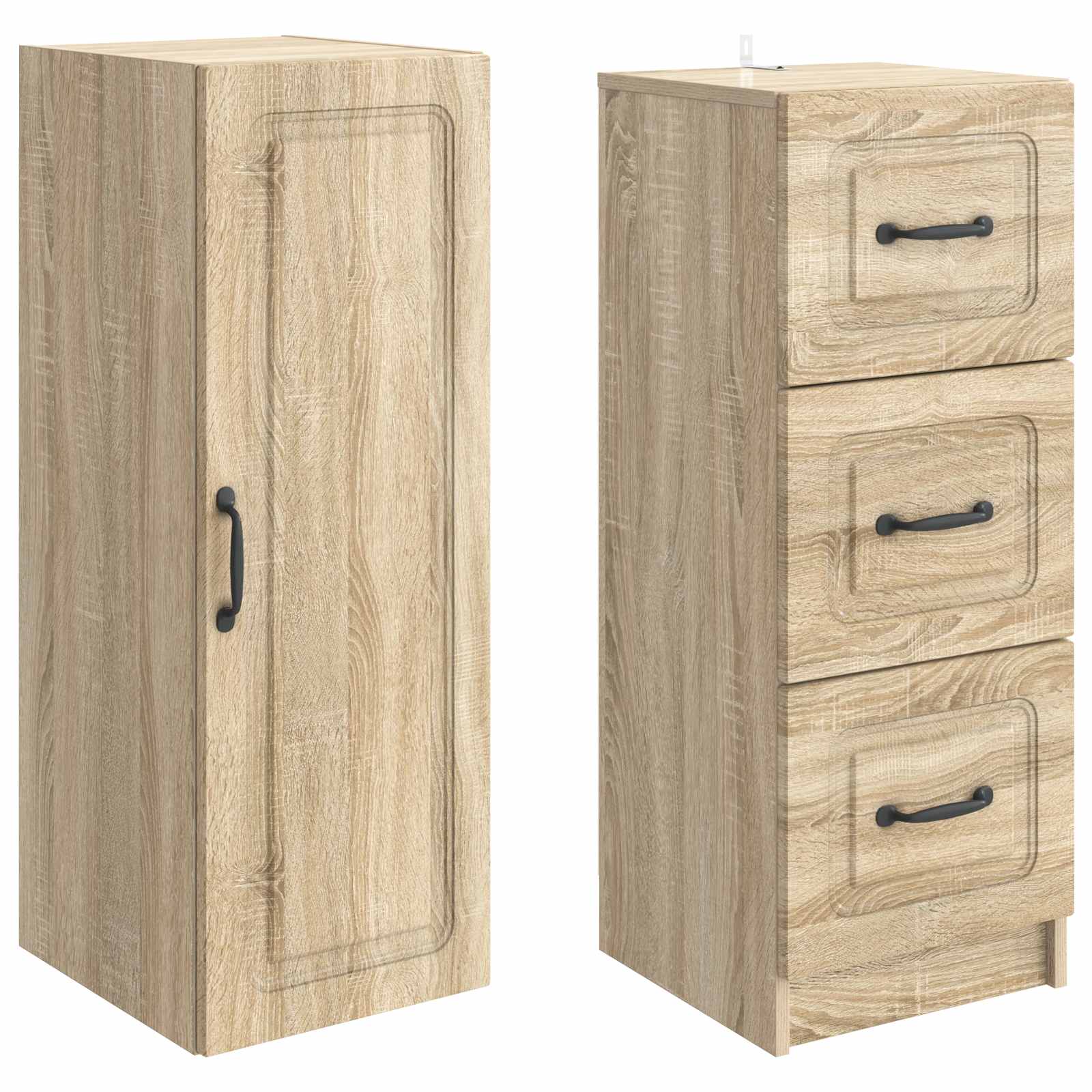 Kastenset 2 pcs Sonoma Eiken 33 x 34,5 x 87 cm Bewerkt hout