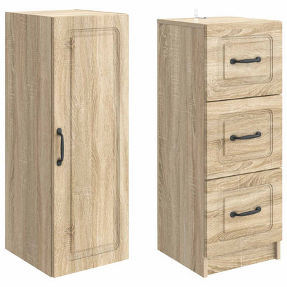 Kastenset 2 pcs Sonoma Eiken 33 x 34,5 x 87 cm Bewerkt hout