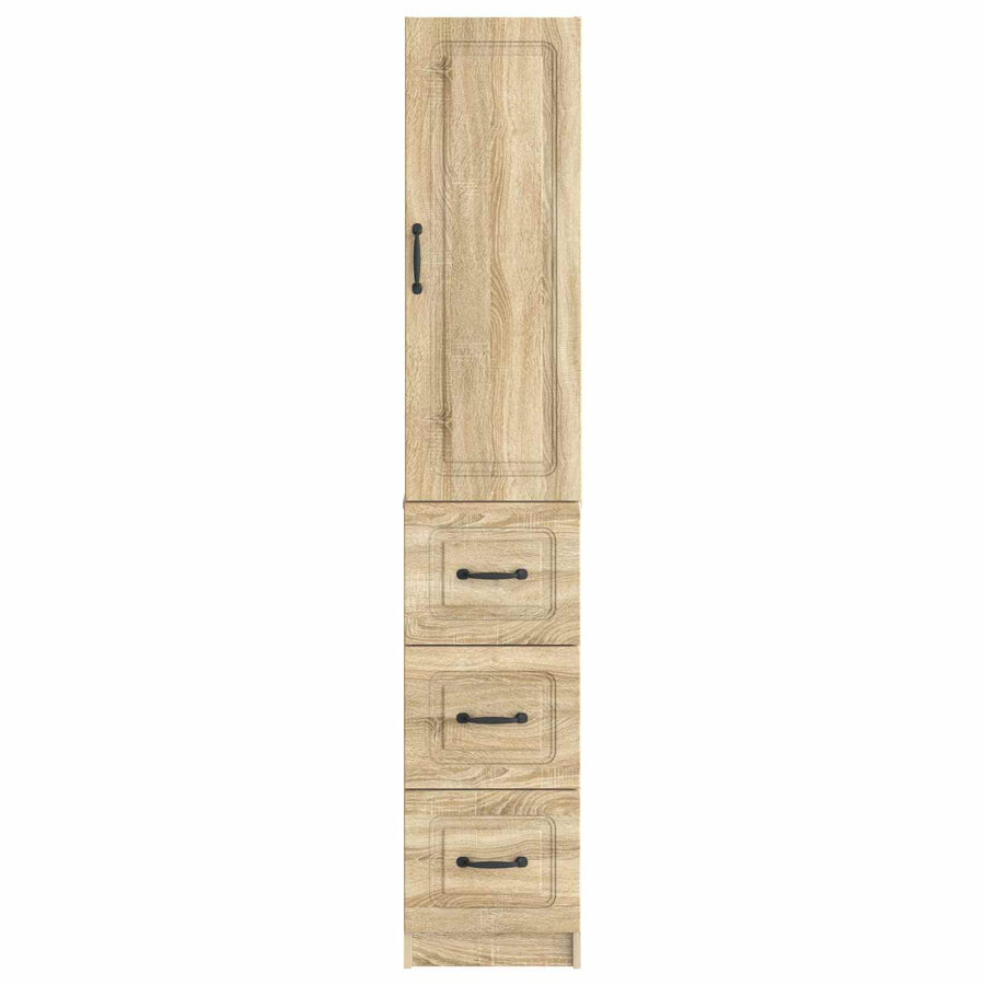 Kastenset 2 pcs Sonoma Eiken 33 x 34,5 x 87 cm Bewerkt hout
