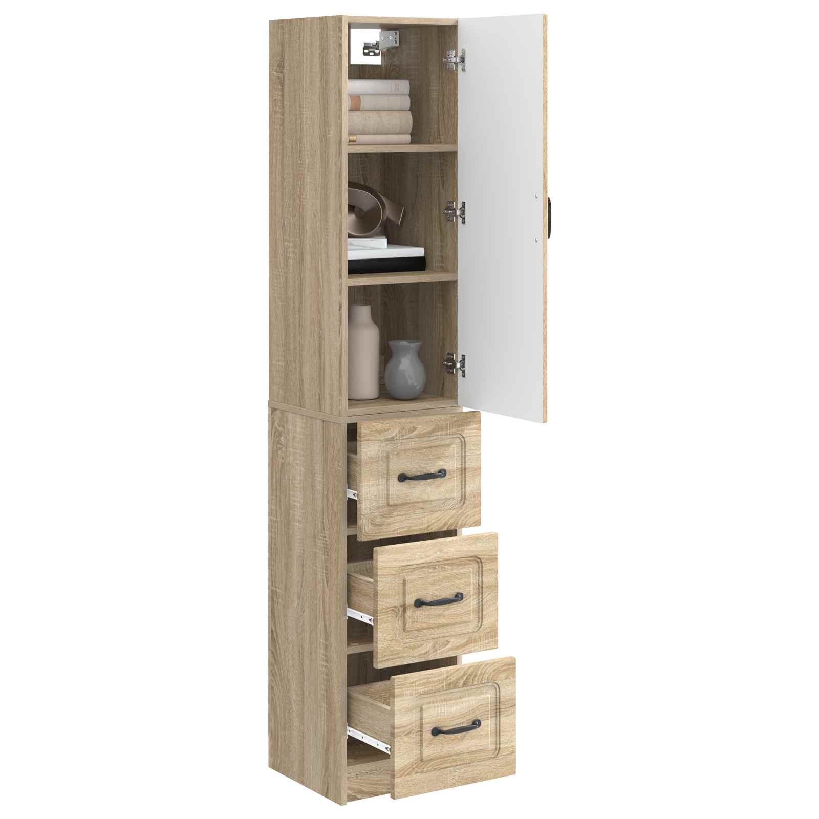 Kastenset 2 pcs Sonoma Eiken 33 x 34,5 x 87 cm Bewerkt hout