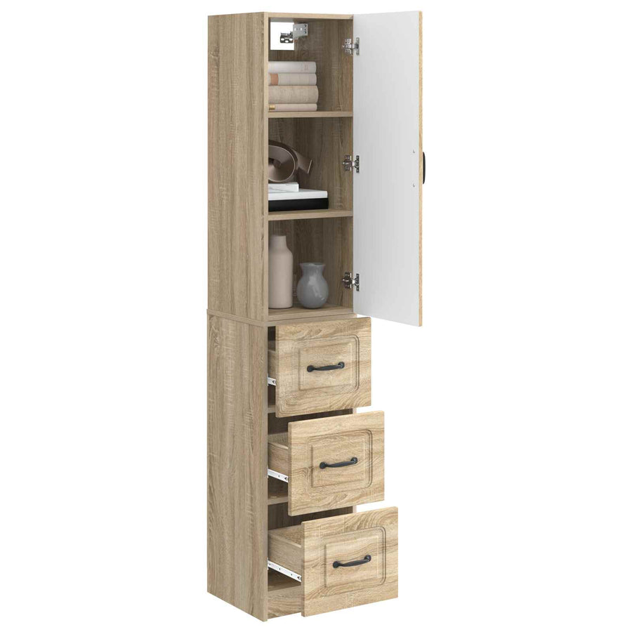 Kastenset 2 pcs Sonoma Eiken 33 x 34,5 x 87 cm Bewerkt hout