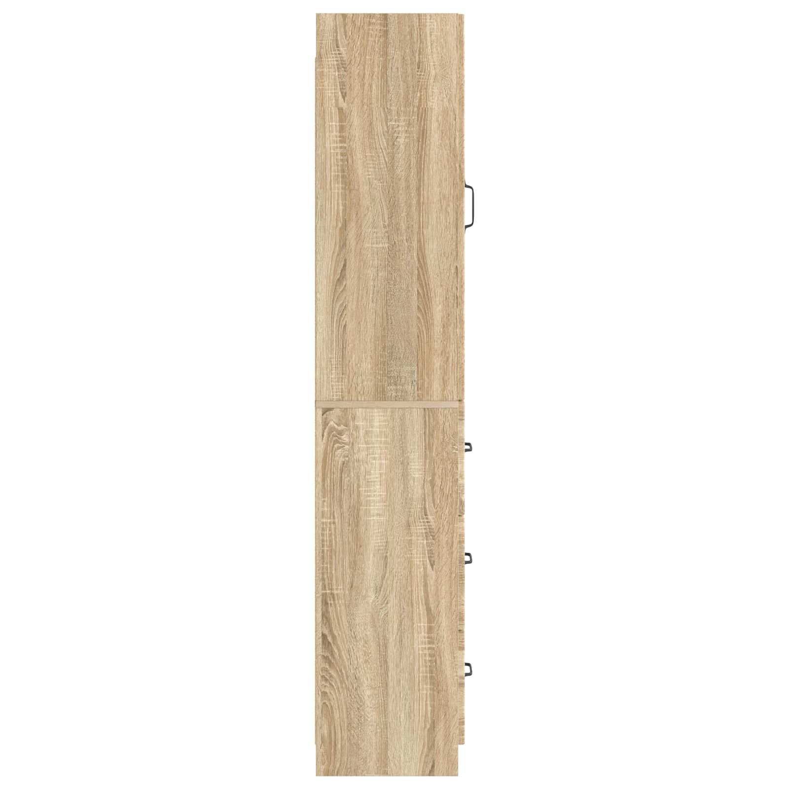 Kastenset 2 pcs Sonoma Eiken 33 x 34,5 x 87 cm Bewerkt hout