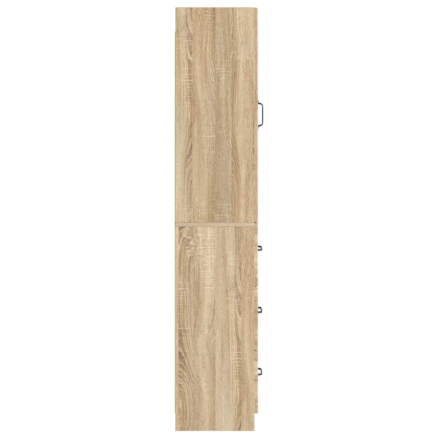 Kastenset 2 pcs Sonoma Eiken 33 x 34,5 x 87 cm Bewerkt hout