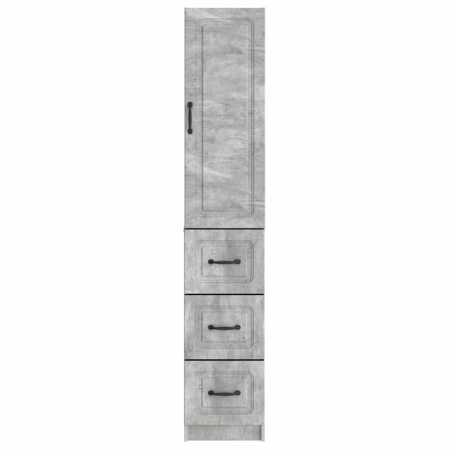 Kastenset 2 pcs Betongrijs 33 x 34,5 x 87 cm Bewerkt hout