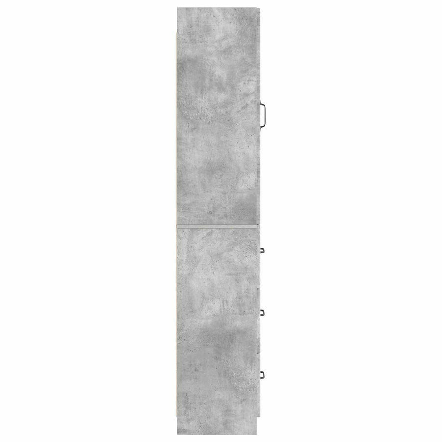 Kastenset 2 pcs Betongrijs 33 x 34,5 x 87 cm Bewerkt hout