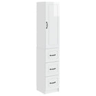 Kastenset 2 stuks hoogglans wit 87 cm