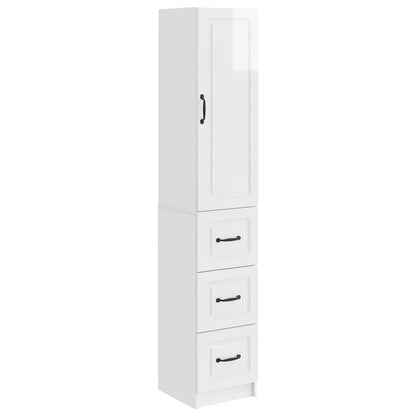 Kastenset 2 pcs Hoogglans Wit 33 x 34,5 x 87 cm Bewerkt hout