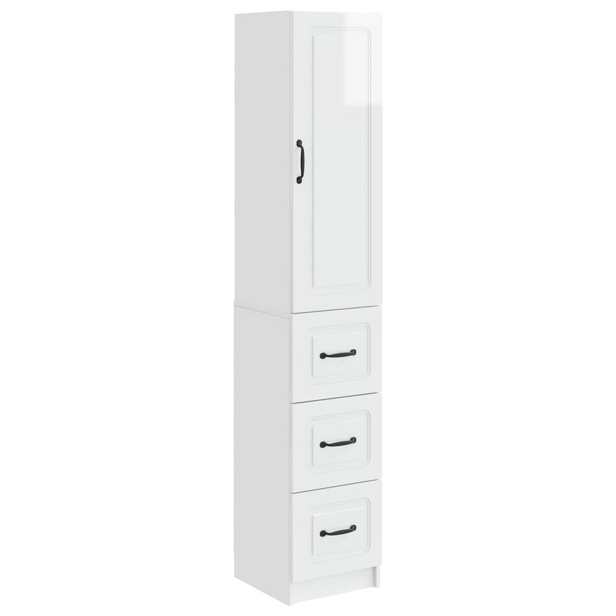 Kastenset 2 pcs Hoogglans Wit 33 x 34,5 x 87 cm Bewerkt hout