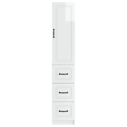 Kastenset 2 pcs Hoogglans Wit 33 x 34,5 x 87 cm Bewerkt hout