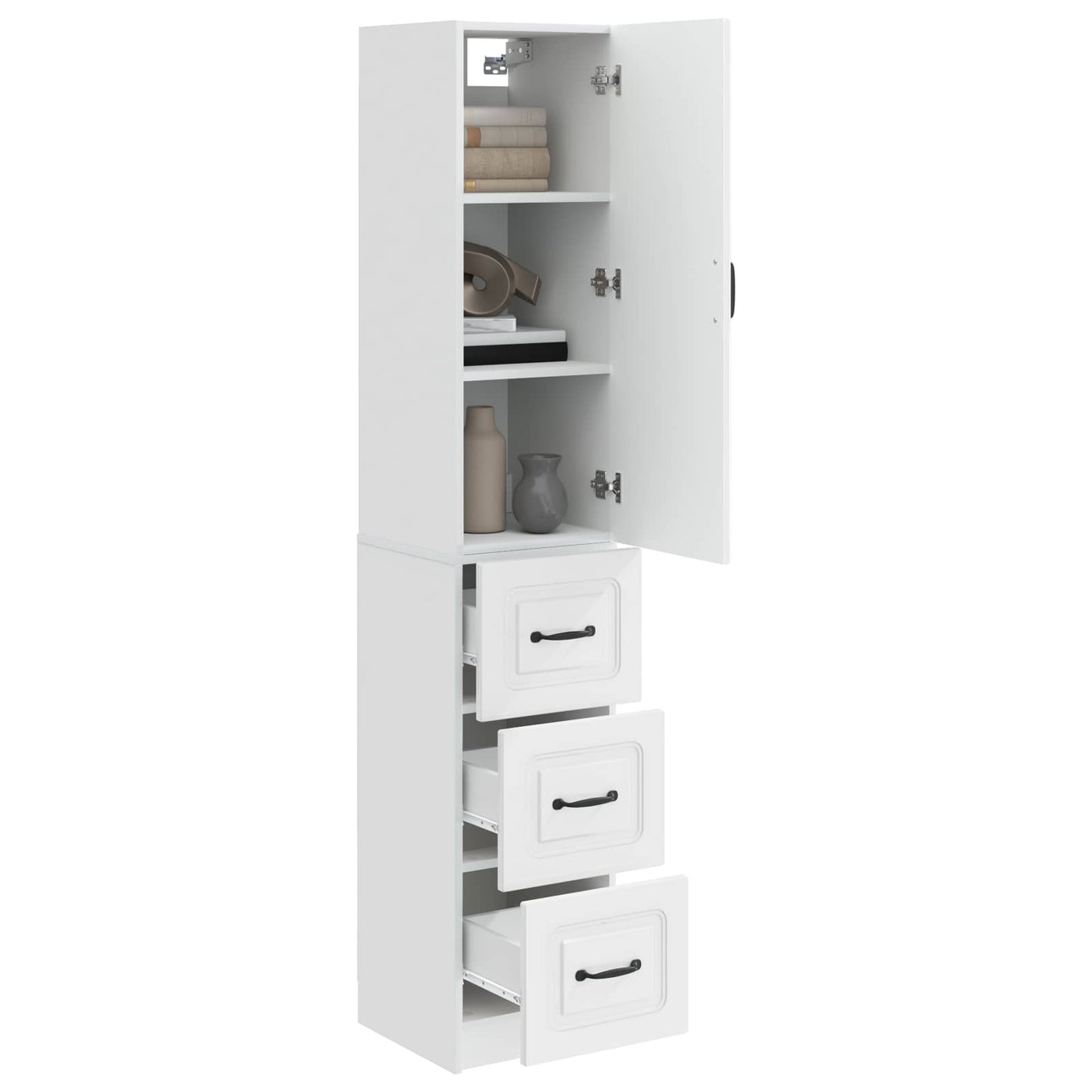 Kastenset 2 pcs Hoogglans Wit 33 x 34,5 x 87 cm Bewerkt hout