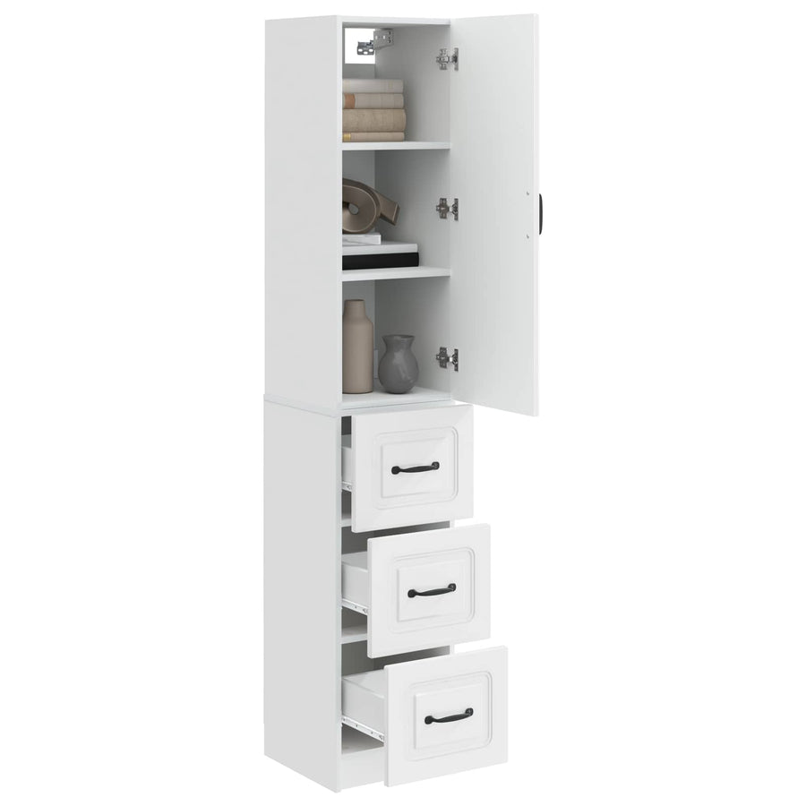 Kastenset 2 pcs Hoogglans Wit 33 x 34,5 x 87 cm Bewerkt hout