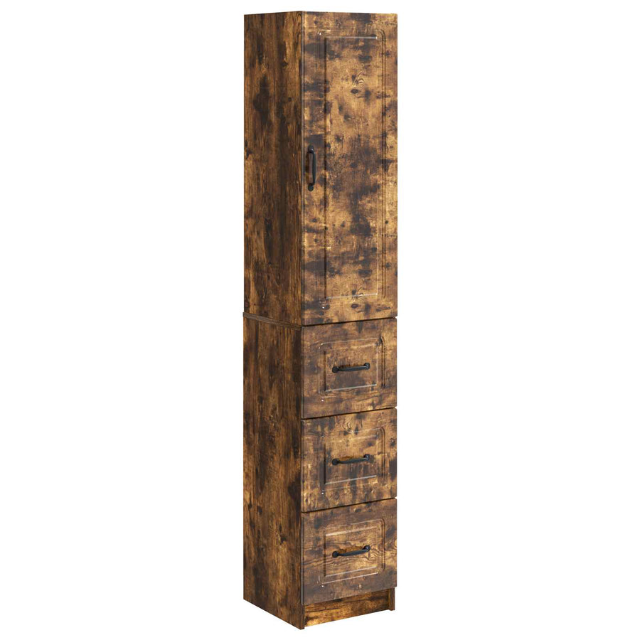 Kastenset 2 pcs Gerookt eiken 33 x 34,5 x 87 cm Bewerkt hout