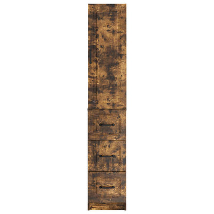 Kastenset 2 pcs Gerookt eiken 33 x 34,5 x 87 cm Bewerkt hout