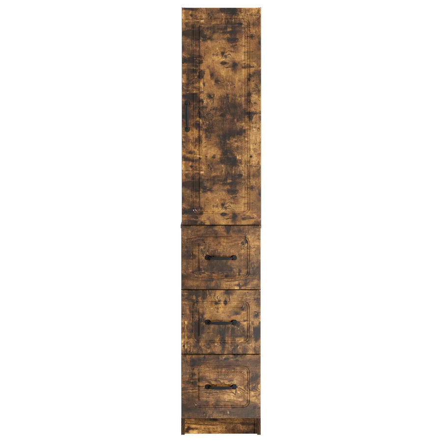 Kastenset 2 pcs Gerookt eiken 33 x 34,5 x 87 cm Bewerkt hout