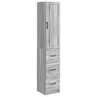Kastenset 2 stuks grijs 33x34.5x87 cm bewerkt hout