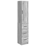 Kastenset 2 stuks grijs 33x34.5x87 cm bewerkt hout