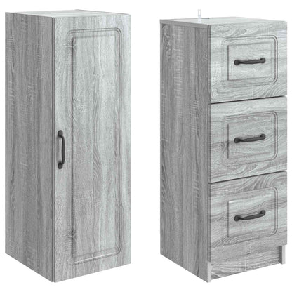 Kastenset 2 pcs Grijs Sonoma 33 x 34,5 x 87 cm Bewerkt hout