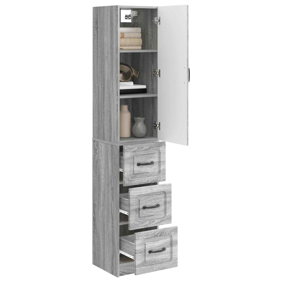 Kastenset 2 pcs Grijs Sonoma 33 x 34,5 x 87 cm Bewerkt hout