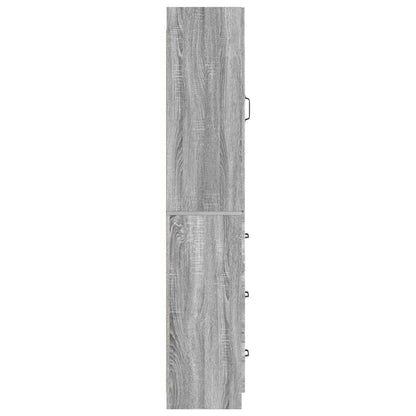 Kastenset 2 pcs Grijs Sonoma 33 x 34,5 x 87 cm Bewerkt hout