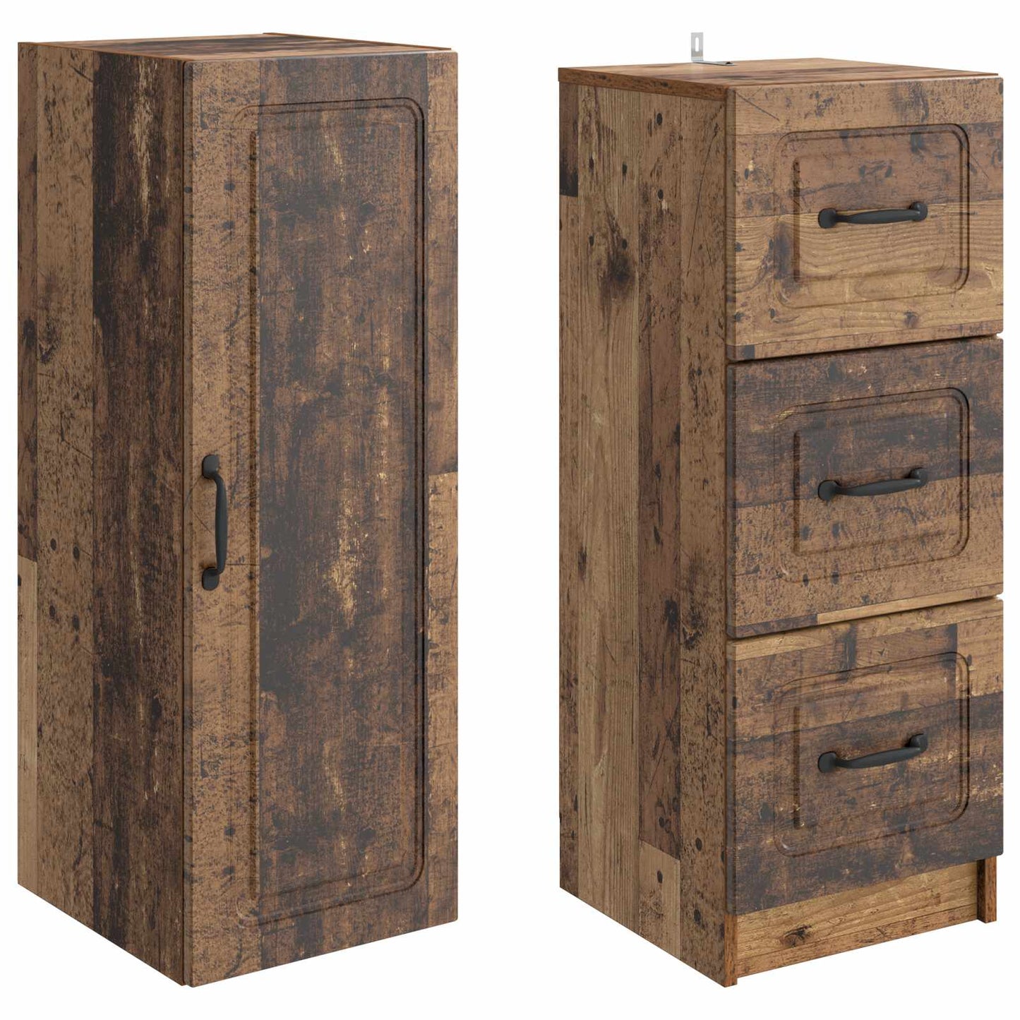 Kastenset 2 pcs Oud hout 33 x 34,5 x 87 cm Bewerkt hout