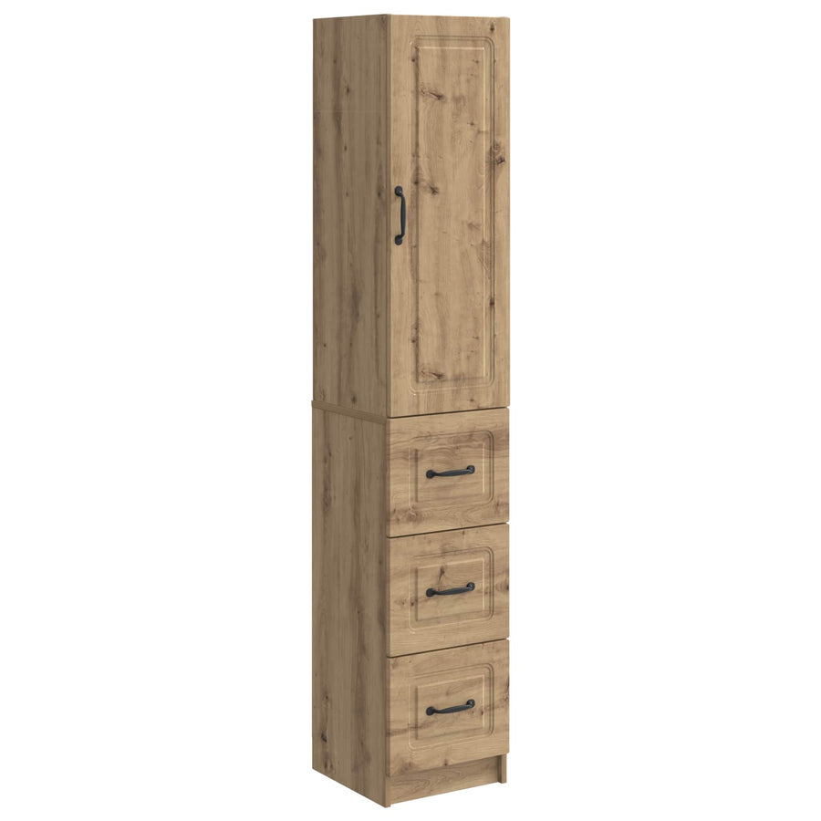 Kastenset 2 pcs Artisanaal eiken 33 x 34,5 x 87 cm Bewerkt hout