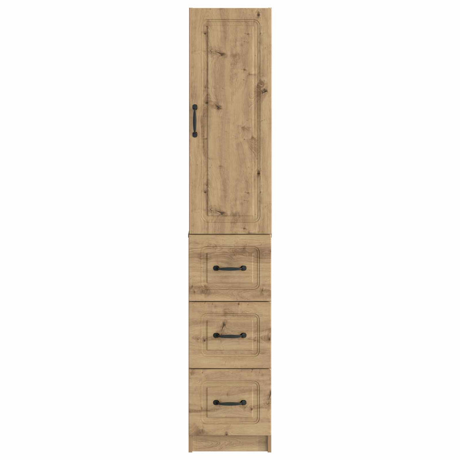 Kastenset 2 pcs Artisanaal eiken 33 x 34,5 x 87 cm Bewerkt hout