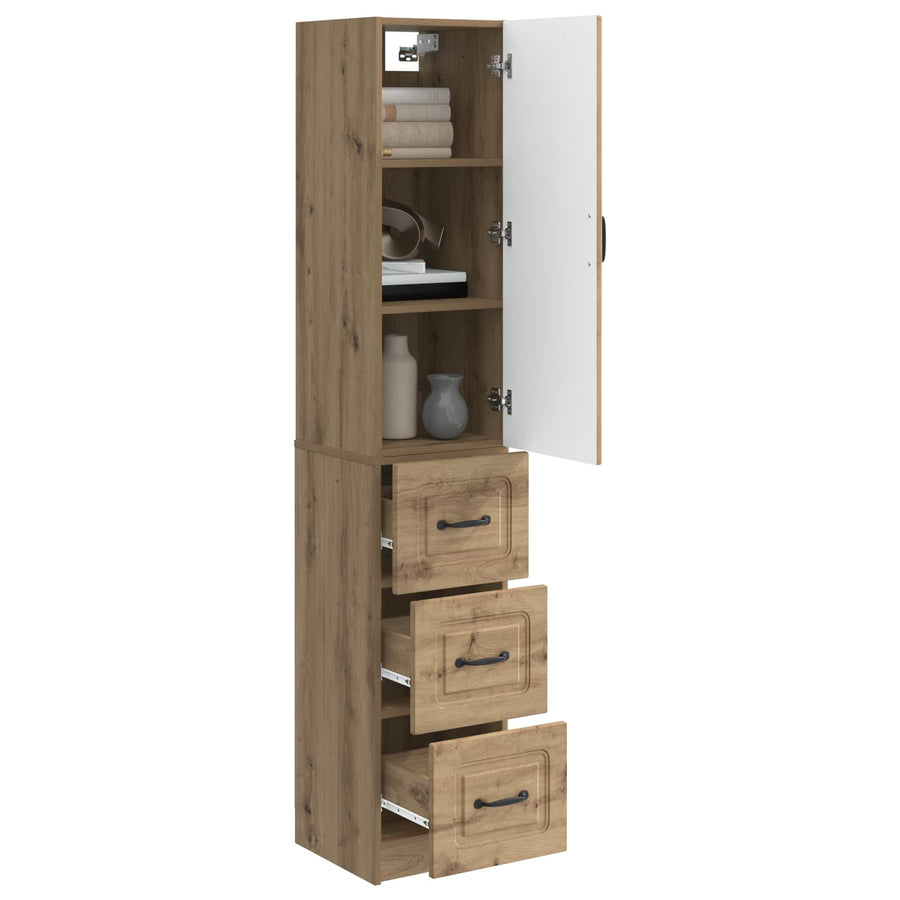 Kastenset 2 pcs Artisanaal eiken 33 x 34,5 x 87 cm Bewerkt hout