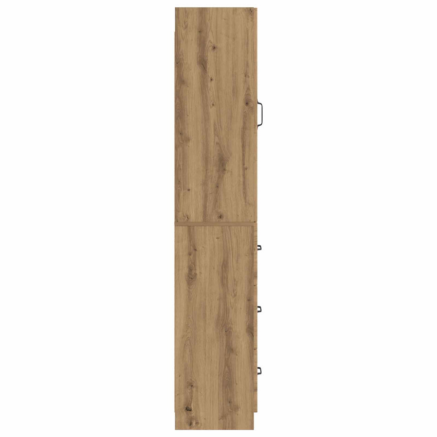Kastenset 2 pcs Artisanaal eiken 33 x 34,5 x 87 cm Bewerkt hout