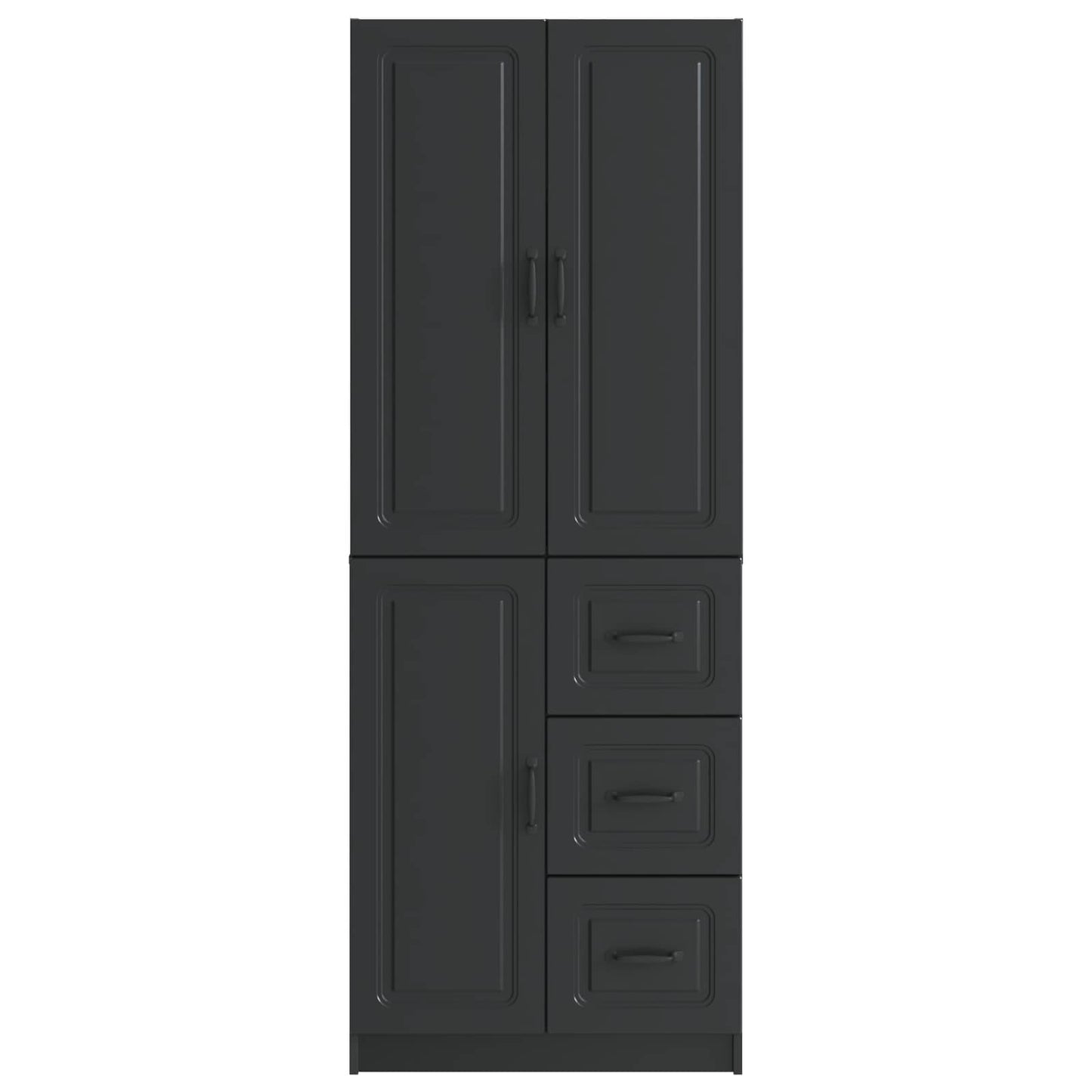 Kastenset 2 st Zwart Bewerkt hout