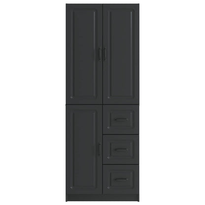 Kastenset 2 st Zwart Bewerkt hout