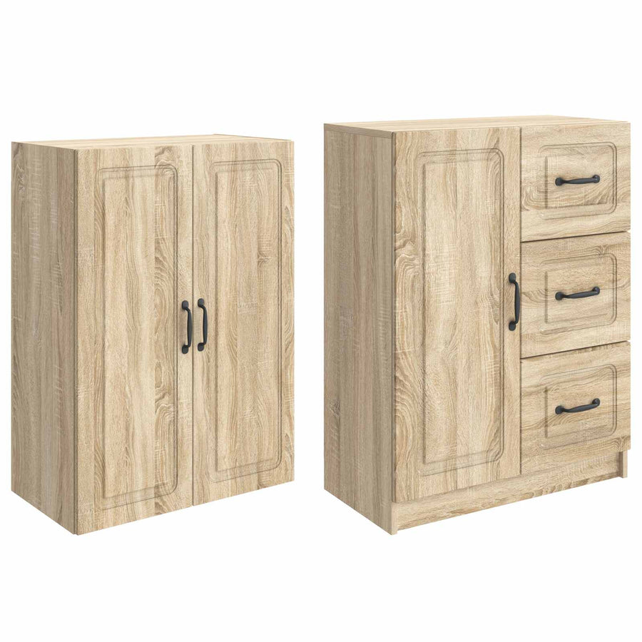 Kastenset 2 st Sonoma Eiken Bewerkt hout
