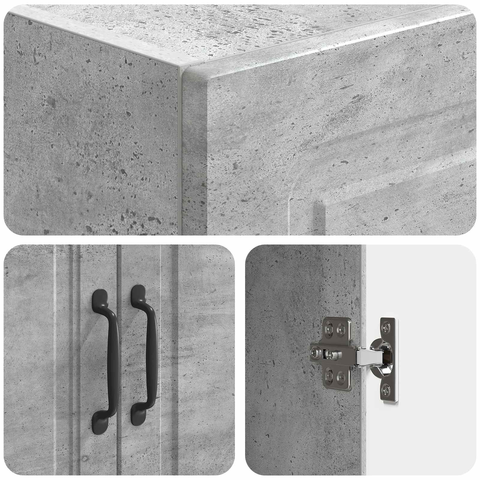 Kastenset 2 st Betongrijs Bewerkt hout