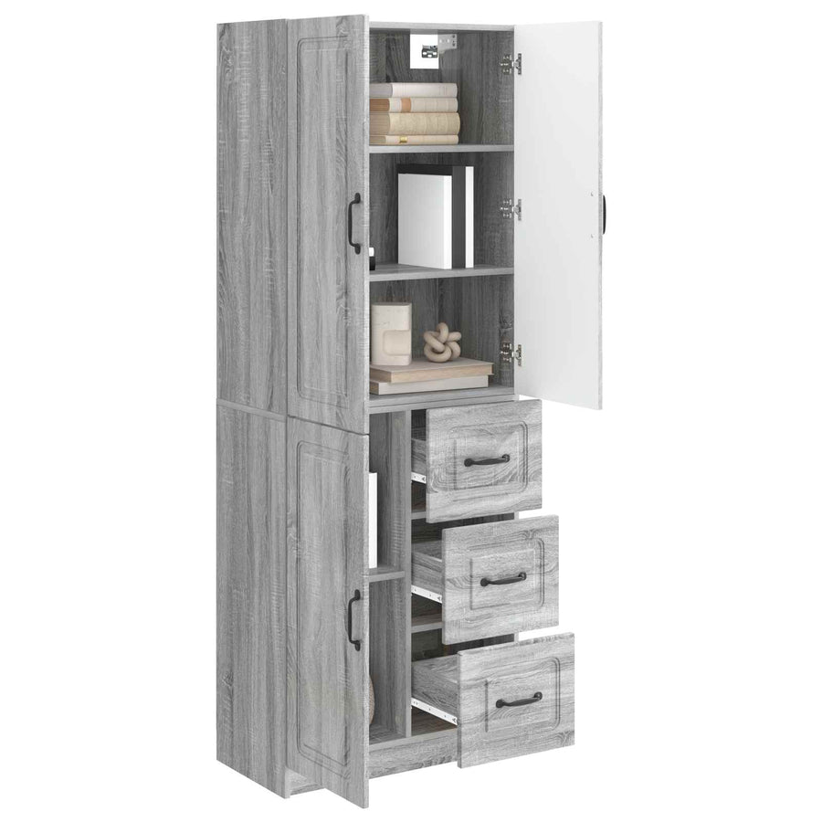Kastenset 2 st Grijs Sonoma Bewerkt hout