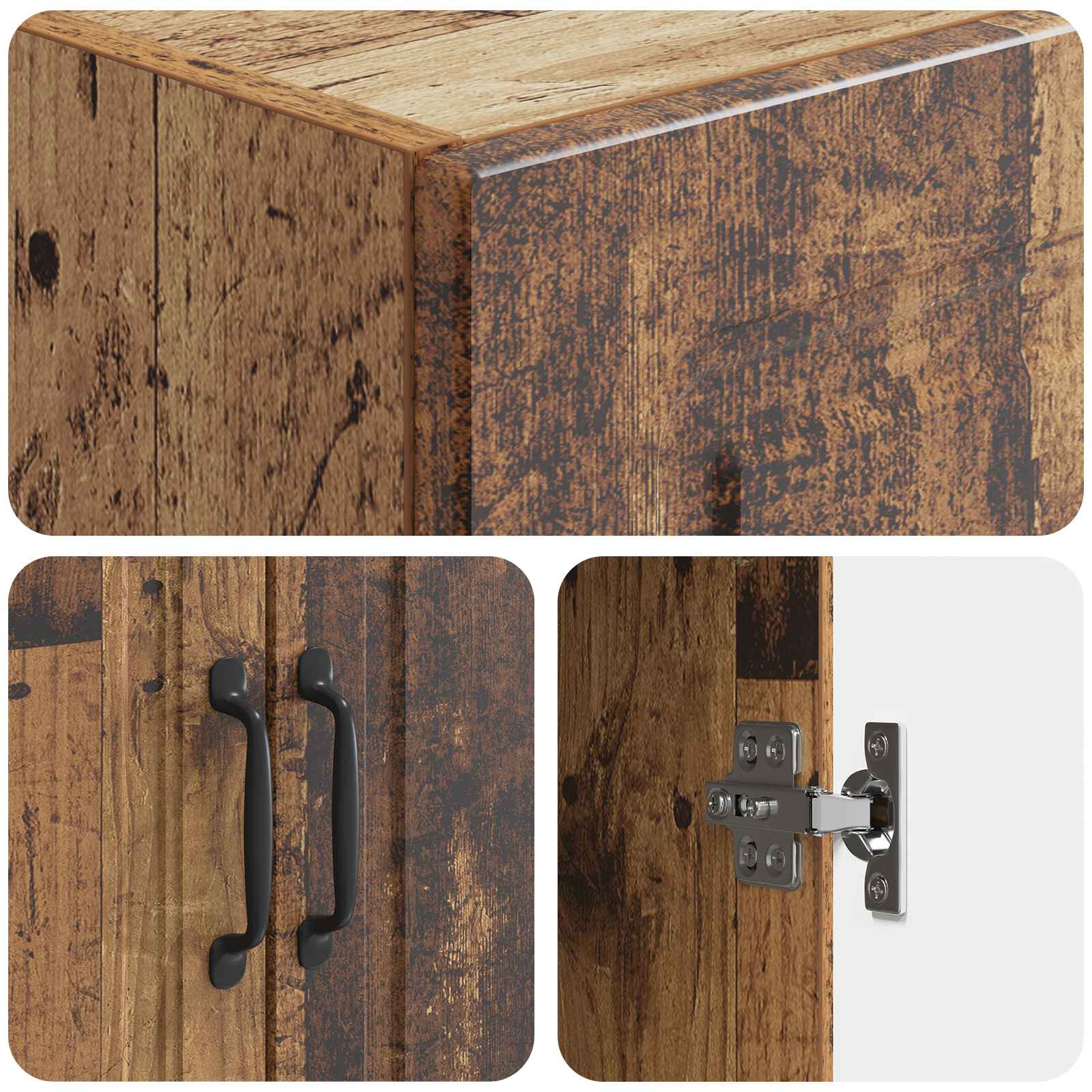 Kastenset 2 st Oud hout Bewerkt hout