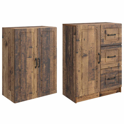 Kastenset 2 st Oud hout Bewerkt hout