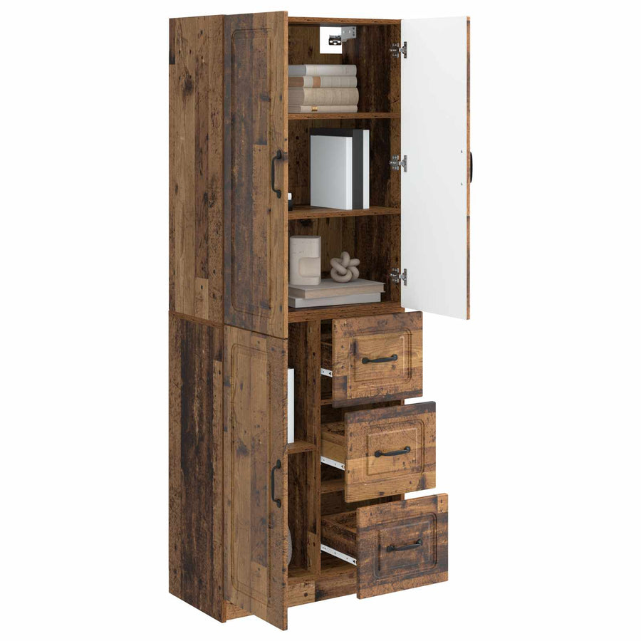 Kastenset 2 st Oud hout Bewerkt hout
