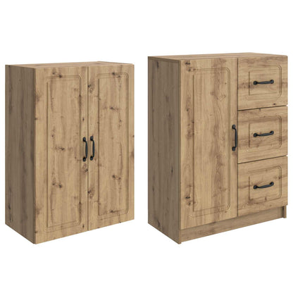 Kastenset 2 st Artisanaal eiken Bewerkt hout
